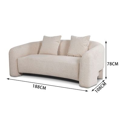 Zairah 2 Seater Fabric Sofa - Beige