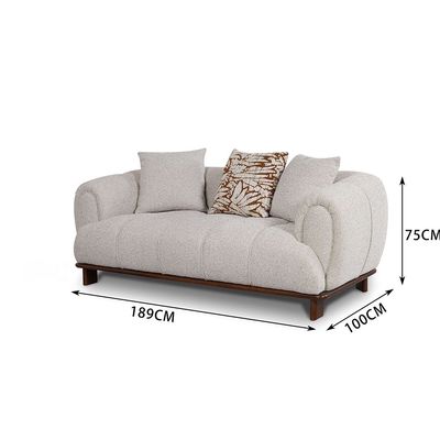 Wade 2 Seater Fabric Sofa - Beige/Brown