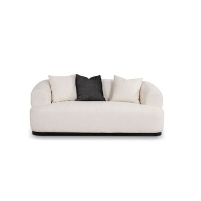 Beckett 2 Seater Fabric Sofa-Beige/Black