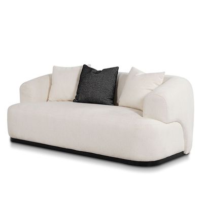 Beckett 2 Seater Fabric Sofa-Beige/Black