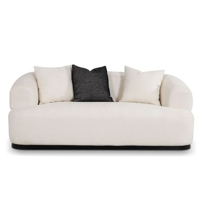 Beckett 2 Seater Fabric Sofa - Beige/Black