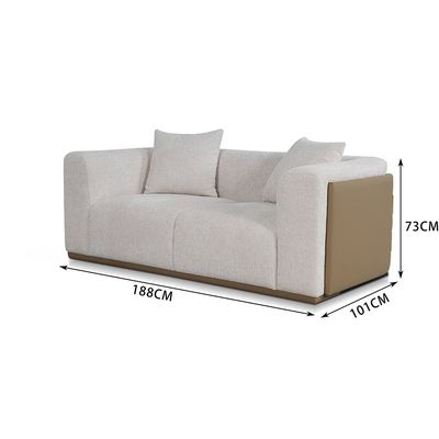 Flynn 2 Seater Fabric Sofa - Brown