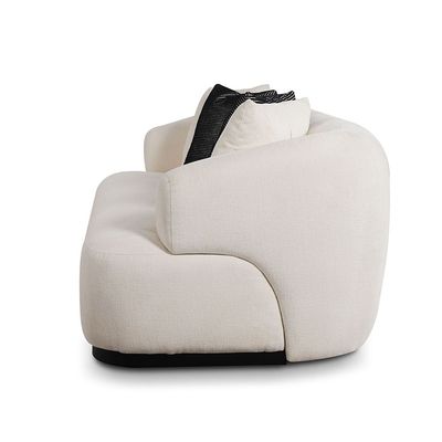 Beckett 3 Seater Fabric Sofa - Beige/Black