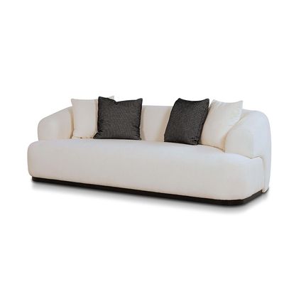 Beckett 3 Seater Fabric Sofa - Beige/Black