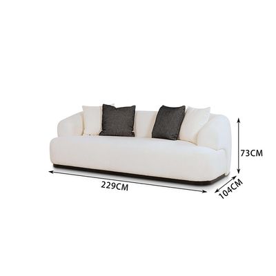 Beckett 3 Seater Fabric Sofa - Beige/Black