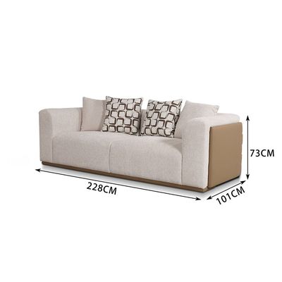 Flynn 3 Seater Fabric Sofa - Brown