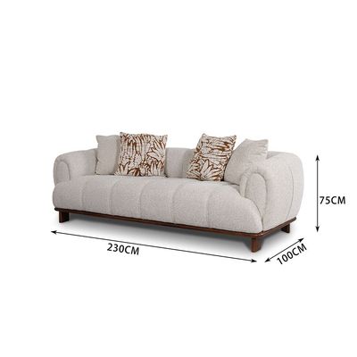 Wade 3 Seater Fabric Sofa - Beige/Brown