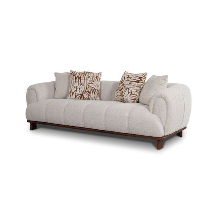 Wade 3 Seater Fabric Sofa - Beige/Brown
