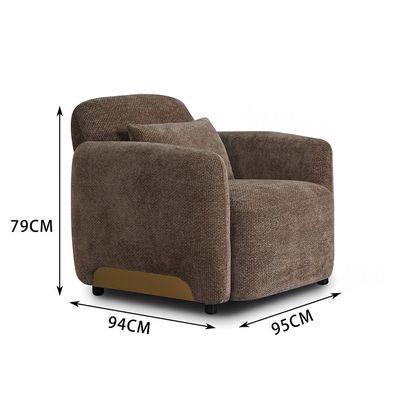 Vance 1 Seater Fabric Sofa - Brown