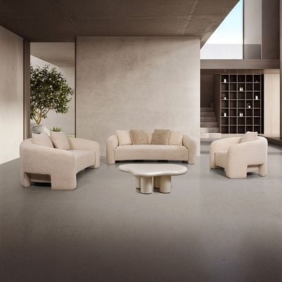 Zairah 3+2+1 Seater Fabric Sofa Set - Beige