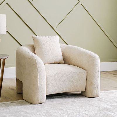 Zairah 1 Seater Fabric Sofa-Beige