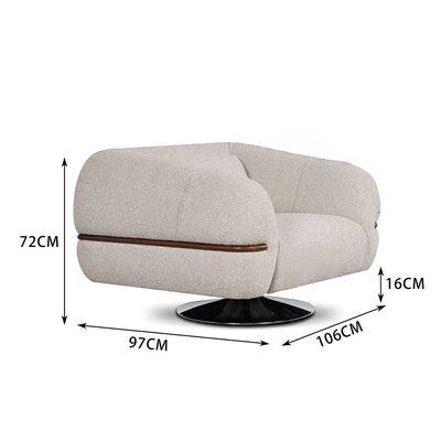 Wade 1 Seater Fabric Sofa - Beige/Brown