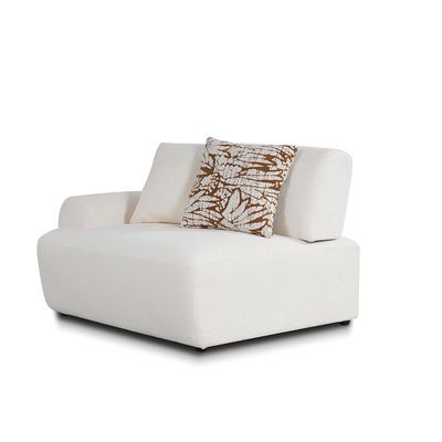 Emmett Sectional Corner Fabric Sofa -Beige/Brown