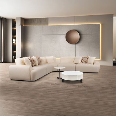 Emmett Sectional Corner Fabric Sofa -Beige/Brown