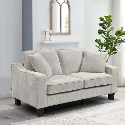 Rocco 2 Seater Fabric Sofa - Light Grey