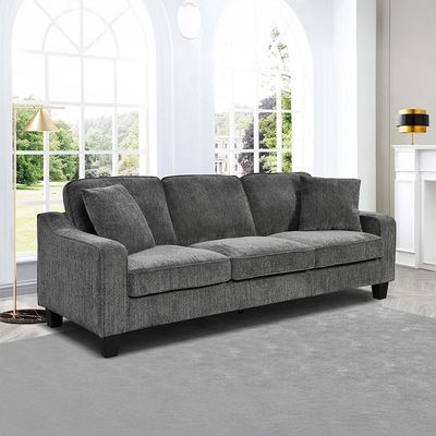 Rocco 3 Seater Fabric Sofa - Dark Grey