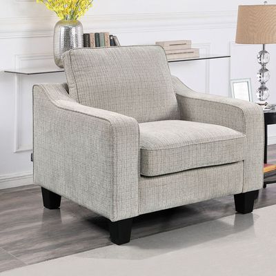 Rocco 1 Seater Fabric Sofa - Light Grey