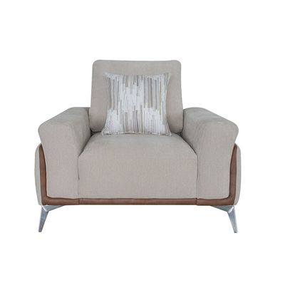 Furniqo 1 Seater Fabric Sofa - Light Khaki