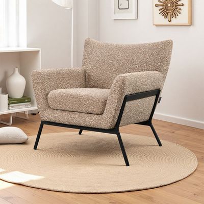 Taelon  1 Seater Fabric Sofa - Brown