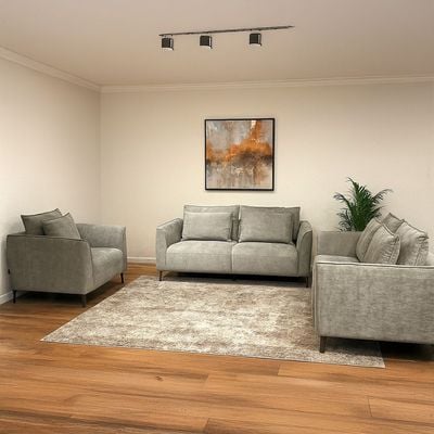 Jamir 3+2+1 Seater Fabric Sofa Set - Light Brown Jamir 3+2+1 Seater Fabric Sofa Set - Light Brown