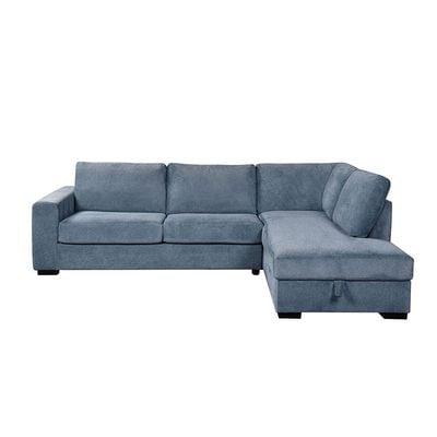 Egor Fabric Right Corner Sofa - Blue
