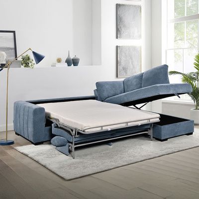 Egor Fabric Right Corner Sofa - Blue