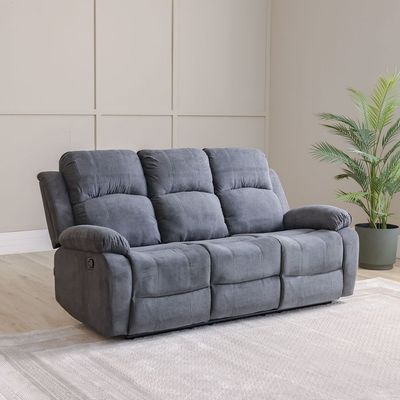 Kaila 3 Seater Fabric Recliner - Grey