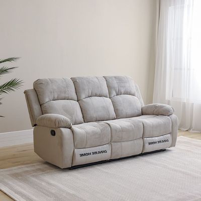 Kaila 3 Seater Fabric Recliner - Camel