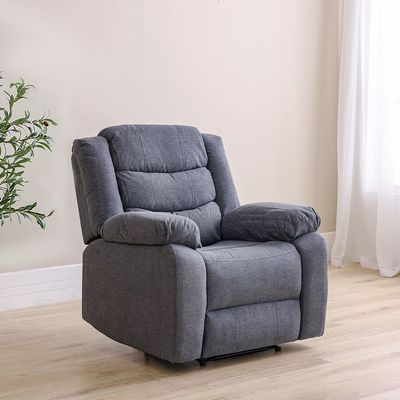Rosier 1 Seater Fabric Recliner - Dark Grey