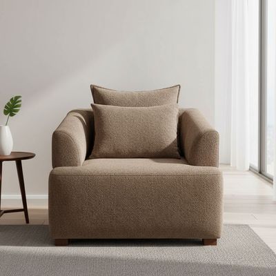 Giralda 1 Seater Fabric Sofa - Dark Brown
