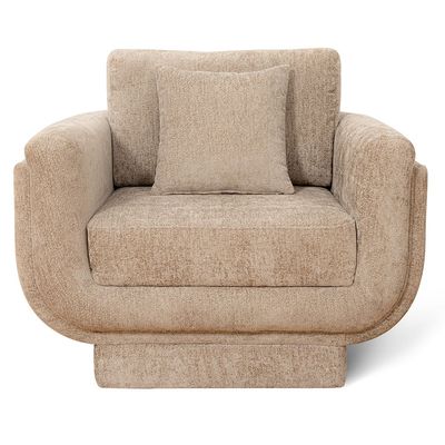Mauna 1 Seater Fabric Sofa - Light Brown