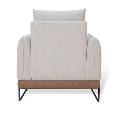 Mallorca 1 Seater Fabric Sofa - Light Grey/Brown