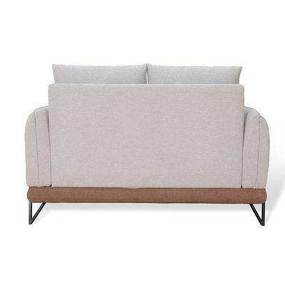 Mallorca 2 Seater Fabric Sofa - Light Grey/Brown