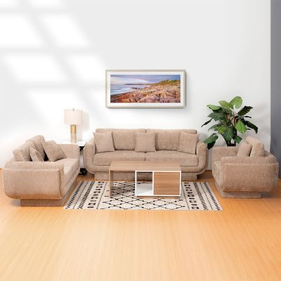 Mauna 2 Seater Fabric Sofa - Light Brown