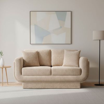 Mauna 2 Seater Fabric Sofa - Light Brown