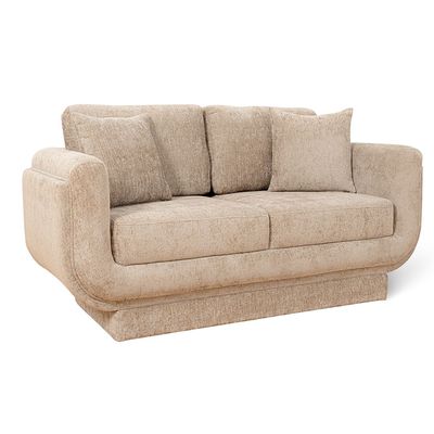 Mauna 2 Seater Fabric Sofa - Light Brown