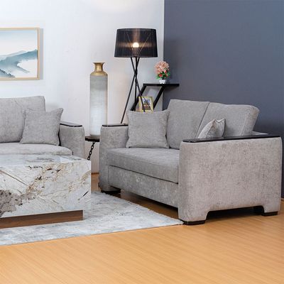 Seville 2 Seater Fabric Sofa - Ash Grey