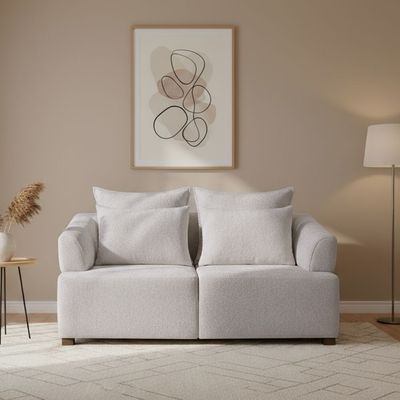 Giralda 2 Seater Fabric Sofa -  Light Grey