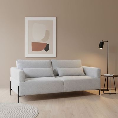 Cordoba 3 Seater Fabric Sofa - Light Grey