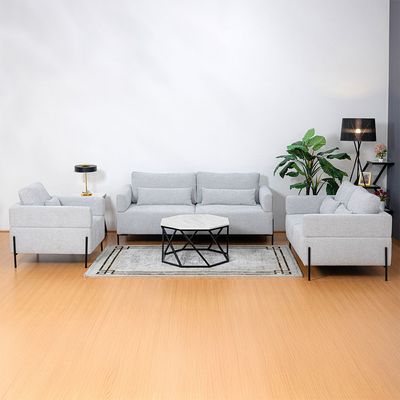 Cordoba 3 Seater Fabric Sofa - Light Grey