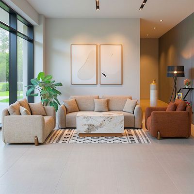 Hanalei 3+2+1 Seater Fabric Sofa Set - Brown