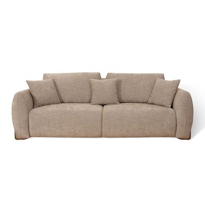 Hanalei 3 Seater Fabric Sofa - Brown