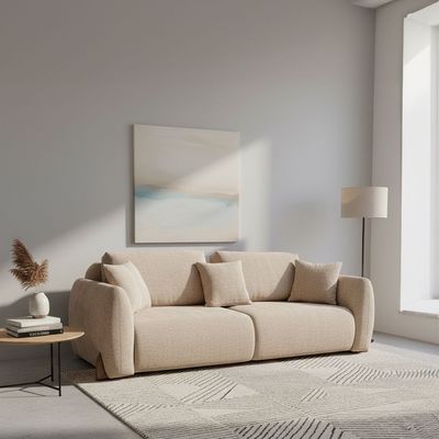 Hanalei 3 Seater Fabric Sofa - Brown