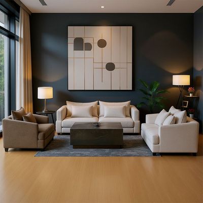 Giralda 3+2+1 Seater Fabric Sofa Set - Light Grey