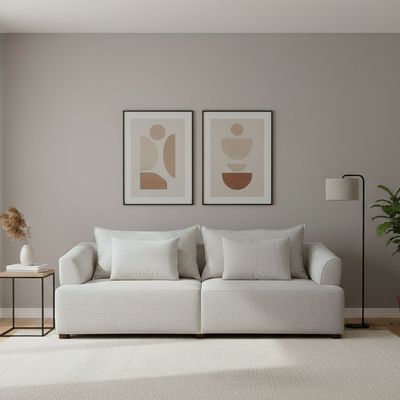 Giralda 3 Seater Fabric Sofa - Light Grey