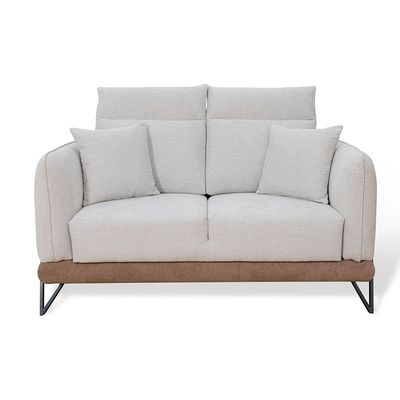 Mallorca 3+2+1 Seater Fabric Sofa Set - Light Grey/Brown