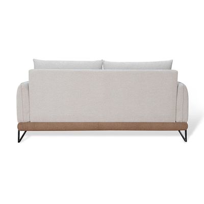 Mallorca 3 Seater Fabric Sofa - Light Grey/Brown