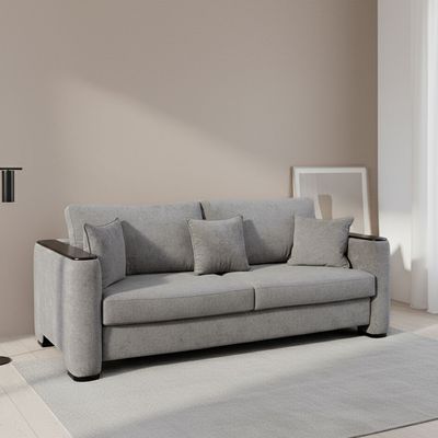 Seville 3 Seater Fabric Sofa - Ash Grey