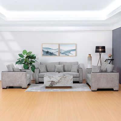 Seville 3 Seater Fabric Sofa - Ash Grey
