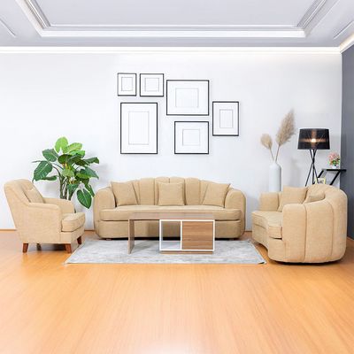 Steeva 1 Seater Fabric Sofa - Camel